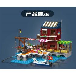 MouldKing 10110 Mould King 10110 BẾN TÀU ĐÁNH CÁ bộ đồ chơi xếp lắp ráp ghép mô hình Creator FISHING BOAT DOCK Sáng Tạo 800 khối