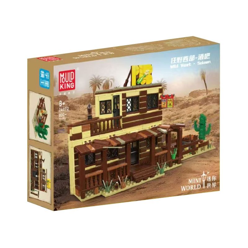 MouldKing 24072 Mould King 24072 MIỀN TÂY HOANG DÃ QUÁN BAR bộ đồ chơi xếp lắp ráp ghép mô hình Western WILD WEST SALOOM Trung Cổ 800 khối