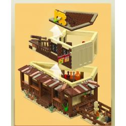 MouldKing 24072 Mould King 24072 MIỀN TÂY HOANG DÃ QUÁN BAR bộ đồ chơi xếp lắp ráp ghép mô hình Western WILD WEST SALOOM Trung Cổ 800 khối