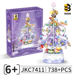 CO-CREATION JKC7411 7411 HỘP NHẠC GIÁNG SINH bộ đồ chơi xếp lắp ráp ghép mô hình Creator Sáng Tạo 738 khối