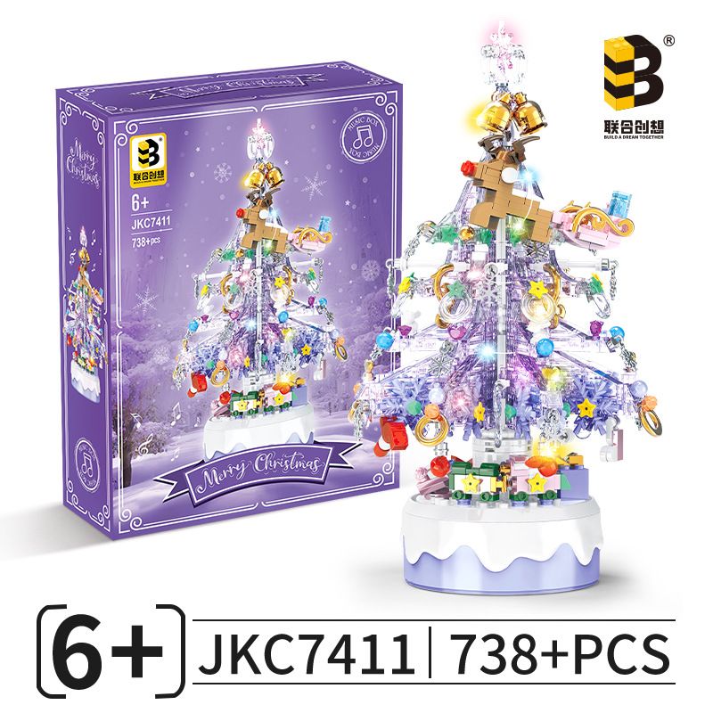 CO-CREATION JKC7411 7411 HỘP NHẠC GIÁNG SINH bộ đồ chơi xếp lắp ráp ghép mô hình Creator Sáng Tạo 738 khối