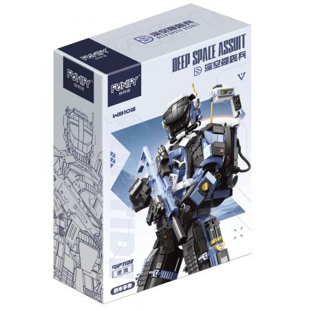 FUNIFY W9103 9103 QUÂN ĐỘI TẤN CÔNG KHÔNG GIAN SÂU NGƯỢC DÒNG bộ đồ chơi xếp lắp ráp ghép mô hình