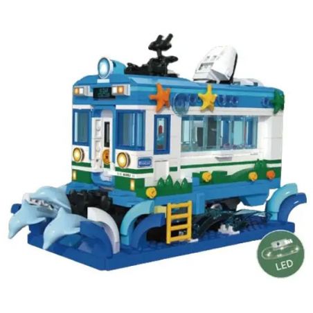 CADA DOUBLEE C66032 66032 ĐẠI DƯƠNG bộ đồ chơi xếp lắp ráp ghép mô hình OCEAN TRAIN 740 khối