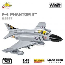 COBI 5897 MÁY BAY CHIẾN ĐẤU F-4 1:48 tỷ lệ 1:48 bộ đồ chơi xếp lắp ráp ghép mô hình Military Army F-4 PHANTOM II USS MIDWAY Quân Sự Bộ Đội 703 khối