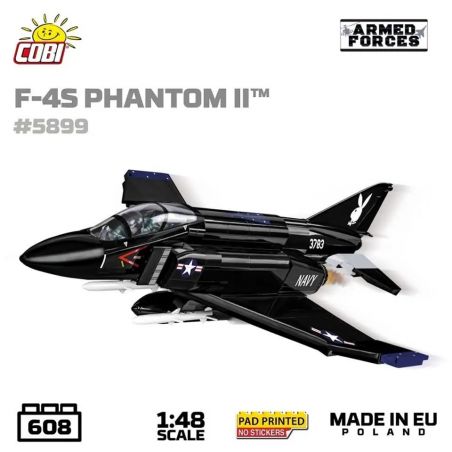 COBI 5899 MÁY BAY CHIẾN ĐẤU F-4S PHANTOM II tỷ lệ 1:48 bộ đồ chơi xếp lắp ráp ghép mô hình Military Army Quân Sự Bộ Đội 608 khối