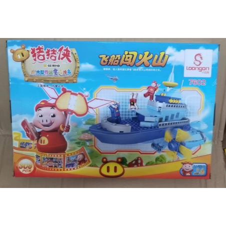 LOONGON 7602 NGƯỜI LỢN TÀU VŨ TRỤ PHÁ VỠ NÚI LỬA bộ đồ chơi xếp lắp ráp ghép mô hình Movie & Game GG BOND Phim Và Trò Chơi 308 khối