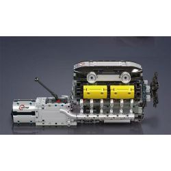 MouldKing 10202 Mould King 10202 LAMBO SUPER SPORTS CAR V12 ENGINE GEARBOX bộ đồ chơi xếp lắp ráp ghép mô hình Technic LAMBO SUPERCAR V12 ENGINE + TRANSMISSION Kỹ Thuật Công Nghệ Cao Mô Hình Phương Tiện 1260 khối