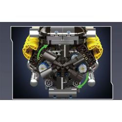 MouldKing 10202 Mould King 10202 LAMBO SUPER SPORTS CAR V12 ENGINE GEARBOX bộ đồ chơi xếp lắp ráp ghép mô hình Technic LAMBO SUPERCAR V12 ENGINE + TRANSMISSION Kỹ Thuật Công Nghệ Cao Mô Hình Phương Tiện 1260 khối