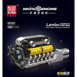 MouldKing 10202 Mould King 10202 LAMBO SUPER SPORTS CAR V12 ENGINE GEARBOX bộ đồ chơi xếp lắp ráp ghép mô hình Technic LAMBO SUPERCAR V12 ENGINE + TRANSMISSION Kỹ Thuật Công Nghệ Cao Mô Hình Phương Tiện 1260 khối
