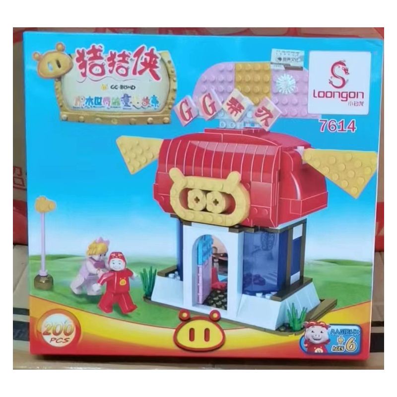 LOONGAN 7614 NGƯỜI LỢN bộ đồ chơi xếp lắp ráp ghép mô hình Movie & Game GG BOND Phim Và Trò Chơi 200 khối