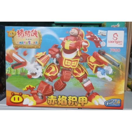 LOONGAN 7600 NGƯỜI LỢN ÁO GIÁP TÍCH LŨY NGỌN LỬA ĐỎ bộ đồ chơi xếp lắp ráp ghép mô hình Movie & Game GG BOND Phim Và Trò Chơi