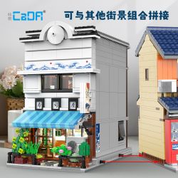 CADA DOUBLEE C66018 66018 CẢNH ĐƯỜNG PHỐ NHẬT BẢN NHÀ SUSHI bộ đồ chơi xếp lắp ráp ghép mô hình Creator Sáng Tạo 1665 khối