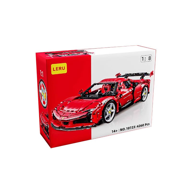 LERU 10723 FERRARI SF90 1:8 tỷ lệ 1:8 bộ đồ chơi xếp lắp ráp ghép mô hình Technic Kỹ Thuật Công Nghệ Cao Mô Hình Phương Tiện 4260 khối