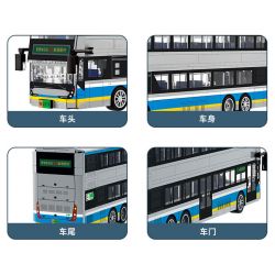 WANGE LIGAO DR.LUCK 4974 XE BUÝT HAI TẦNG bộ đồ chơi xếp lắp ráp ghép mô hình City DOUBLE-DECKER ELECTRIC BUS Thành Phố 491 khối