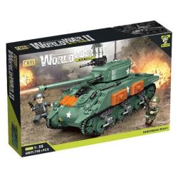 CAYI 6809 M4 SHERMAN TANK bộ đồ chơi xếp lắp ráp ghép mô hình Military Army Quân Sự Bộ Đội 740 khối