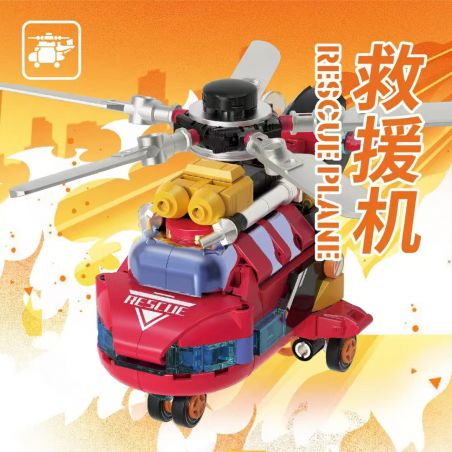 IBLOCK IB1101-3 1101-3 ĐỘI CỨU HỘ MÁY BAY bộ đồ chơi xếp lắp ráp ghép mô hình RESCUE TEAM