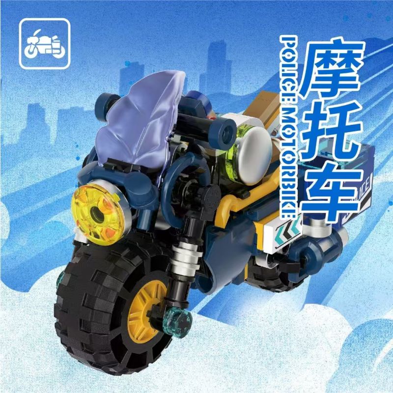 IBLOCK IB1102-4 1102-4 ĐỘI BÃO XE MÁY bộ đồ chơi xếp lắp ráp ghép mô hình HURRICANE TEAM