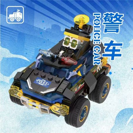 IBLOCK IB1102-2 1102-2 ĐỘI BÃO XE CẢNH SÁT bộ đồ chơi xếp lắp ráp ghép mô hình HURRICANE TEAM