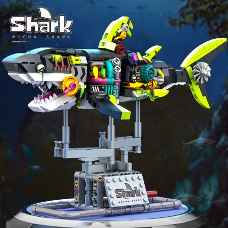 89133 CÁ MẬP CƠ HỌC bộ đồ chơi xếp lắp ráp ghép mô hình MECHA SHARK 747 khối