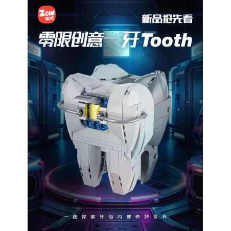 ZOIN GK103 SỰ SÁNG TẠO KHÔNG GIỚI HẠN RĂNG bộ đồ chơi xếp lắp ráp ghép mô hình