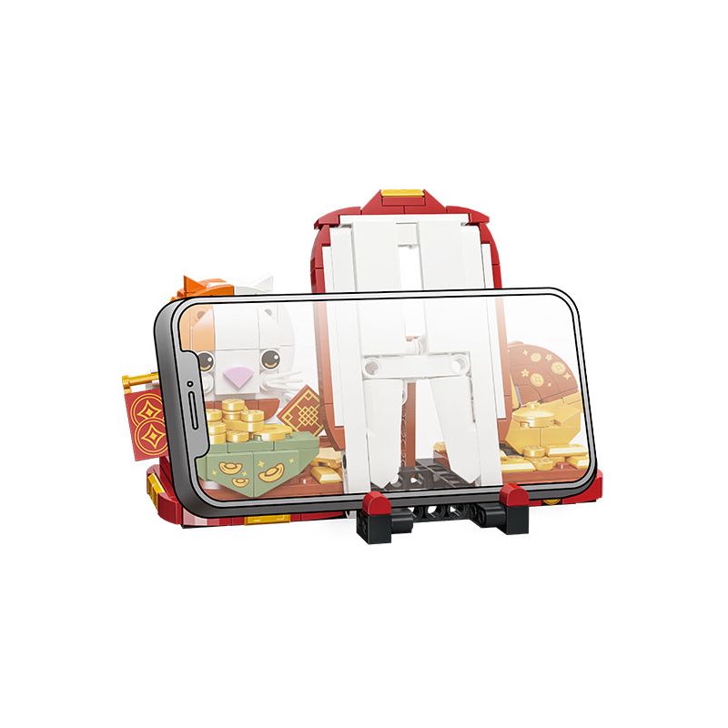 JIESTAR 58285 WORKSHOP SÁNG TẠO GIÁ ĐỠ ĐIỆN THOẠI HÌNH MÈO MAY MẮN bộ đồ chơi xếp lắp ráp ghép mô hình Creator 301 khối