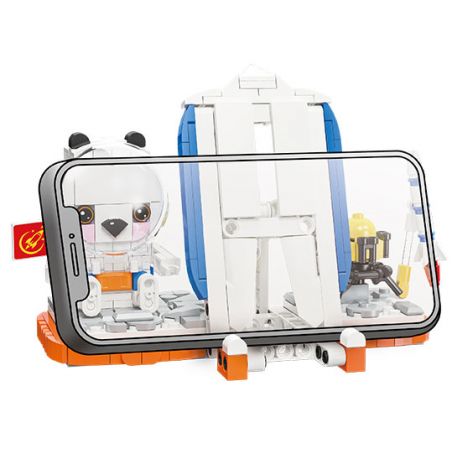 JIESTAR 58286 HỘI THẢO SÁNG TẠO KHUNG ĐIỆN THOẠI DI ĐỘNG KHÔNG GIAN PANDA bộ đồ chơi xếp lắp ráp ghép mô hình Gear Đồ Lắp Ghép 311 khối