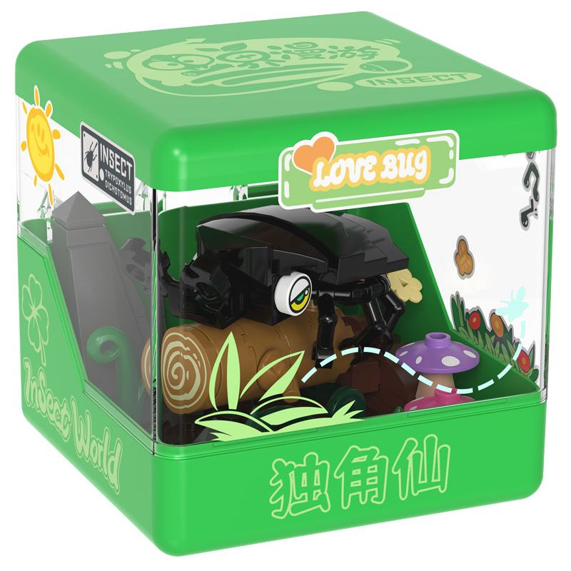 IBLOCK IB2202-1 2202-1 THẾ GIỚI CÔN TRÙNG NÀNG TIÊN MỘT SỪNG bộ đồ chơi xếp lắp ráp ghép mô hình BEETLE