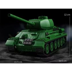 12GO 97007 T34-85 MEDIUM TANK 1:28 tỷ lệ 1:28 bộ đồ chơi xếp lắp ráp ghép mô hình Military Army Quân Sự Bộ Đội 1263 khối