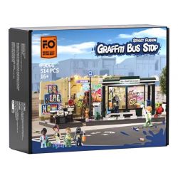 LUMIBRICKS FUNWHOLE F9066 9066 TRẠM XE BUÝT GRAFFITI bộ đồ chơi xếp lắp ráp ghép mô hình Creator STREET FUSION GRAFFITI BUS STOP Sáng Tạo 514 khối