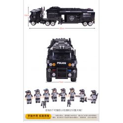WOMA C0552 0552 Xếp hình kiểu  SWAT SPECIAL FORCE SWAT Truck With Mini Figures Xe Tải Chuyên Chở Lực Lượng Đặc Nhiệm 1492 khối