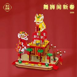 WEILE CREATION 2059 MÚA SƯ TỬ CHÀO MỪNG NĂM MỚI bộ đồ chơi xếp lắp ráp ghép mô hình Creator LION DANCE Sáng Tạo 1325 khối
