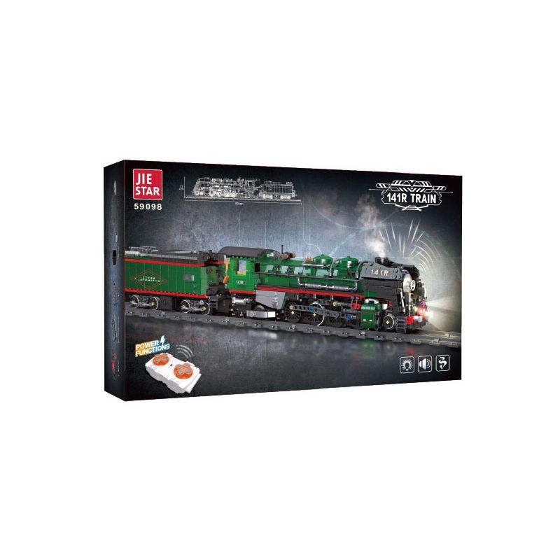 JIESTAR 59098 TÀU HƠI NƯỚC CỔ ĐIỂN ĐẦU MÁY 141R CỦA PHÁP bộ đồ chơi xếp lắp ráp ghép mô hình City Thành Phố 1782 khối