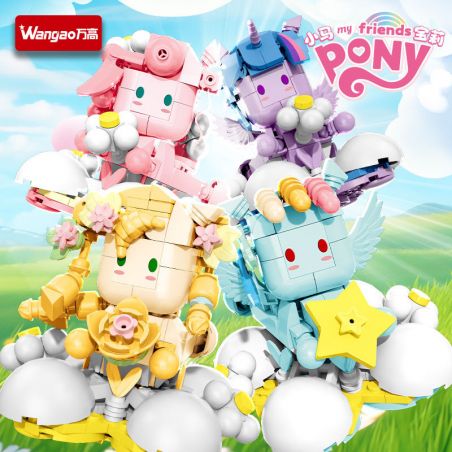 WANGAO 188028 LITTLE MA BOOLI 4 APPLE JACKS YUNBAO DAISI TWILIGHT PINGKAMINA bộ đồ chơi xếp lắp ráp ghép mô hình Movie & Game Phim Và Trò Chơi 733 khối