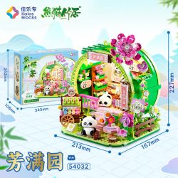 JIALE SPECIAL 54032 KHU DÂN CƯ PANDA BAMBOO VƯỜN FANGMAN bộ đồ chơi xếp lắp ráp ghép mô hình 567 khối