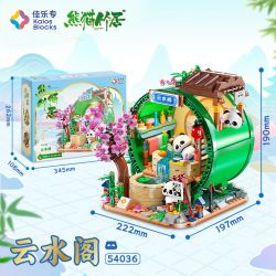 JIALE SPECIAL 54036 PANDA BAMBOO RESIDENCE YUNSHUI PAVILION bộ đồ chơi xếp lắp ráp ghép mô hình
