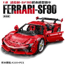 LERU 10723 FERRARI SF90 1:8 tỷ lệ 1:8 bộ đồ chơi xếp lắp ráp ghép mô hình Technic Kỹ Thuật Công Nghệ Cao Mô Hình Phương Tiện 4260 khối