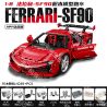 LERU 10723 FERRARI SF90 1:8 tỷ lệ 1:8 bộ đồ chơi xếp lắp ráp ghép mô hình Technic Kỹ Thuật Công Nghệ Cao Mô Hình Phương Tiện 4260 khối
