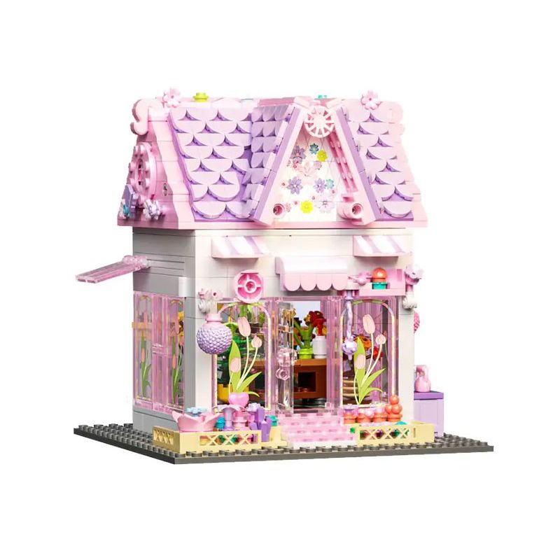 BAKA TECHNOLOGY 33223 NGÔI NHÀ MÀU HỒNG bộ đồ chơi xếp lắp ráp ghép mô hình Creator PINK COTTAGE Sáng Tạo 706 khối