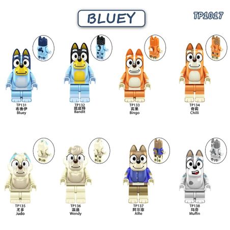 TP 1017 131 132 133 134 135 136 137 138 BẦM TÍM 8 HÌNH bộ đồ chơi xếp lắp ráp ghép mô hình Movie & Game BLUEY Phim Và Trò Chơi
