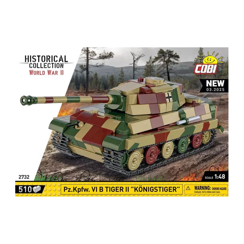 COBI 2732 TIGER KING TANK HẠNG NẶNG 1:48 tỷ lệ 1:48 bộ đồ chơi xếp lắp ráp ghép mô hình Military Army PZ.KPFW. VI B TIGER II KONIGSTIGER Quân Sự Bộ Đội