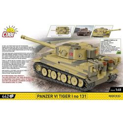 COBI 2734 TIGER SIX TANK 1:48 tỷ lệ 1:48 bộ đồ chơi xếp lắp ráp ghép mô hình Military Army PANZER VI TIGER NO 131 Quân Sự Bộ Đội 445 khối