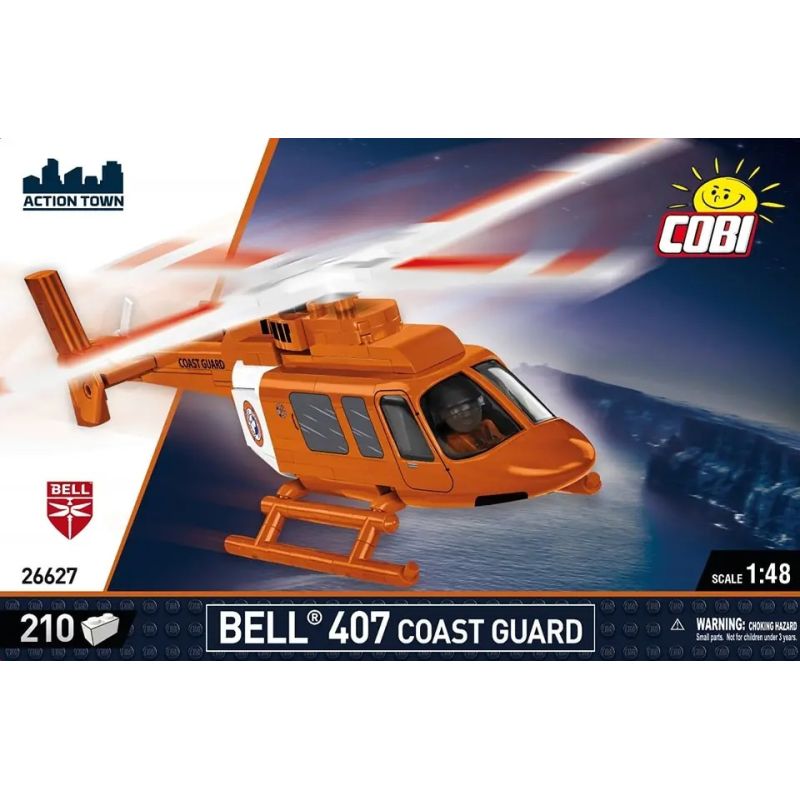 COBI 26627 MÁY BAY TRỰC THĂNG BELL 407 CẢNH SÁT BIỂN 1:48 tỷ lệ 1:48 bộ đồ chơi xếp lắp ráp ghép mô hình City BELL 407 COAST GUARD Thành Phố 210 khối