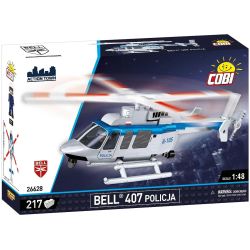 COBI 26628 MÁY BAY TRỰC THĂNG BELL 407 CẢNH SÁT 1:48 tỷ lệ 1:48 bộ đồ chơi xếp lắp ráp ghép mô hình City BELL 407 POLICJA Thành Phố 217 khối