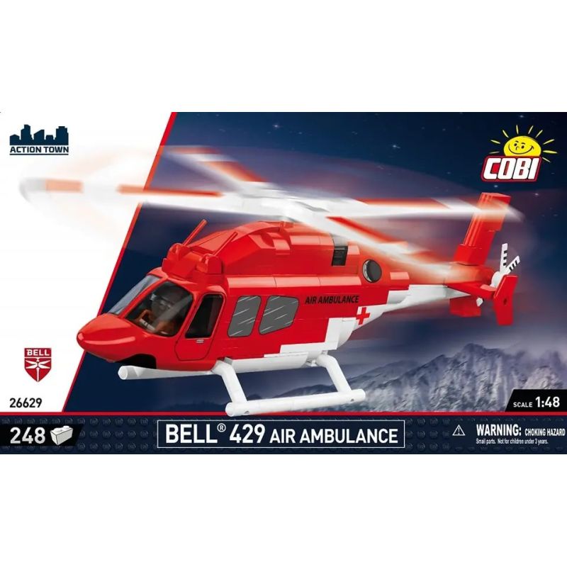 COBI 26629 MÁY BAY TRỰC THĂNG BELL 429 XE CỨU THƯƠNG 1:48 tỷ lệ 1:48 bộ đồ chơi xếp lắp ráp ghép mô hình City BELL 429 AIR AMBULANCE Thành Phố 248 khối
