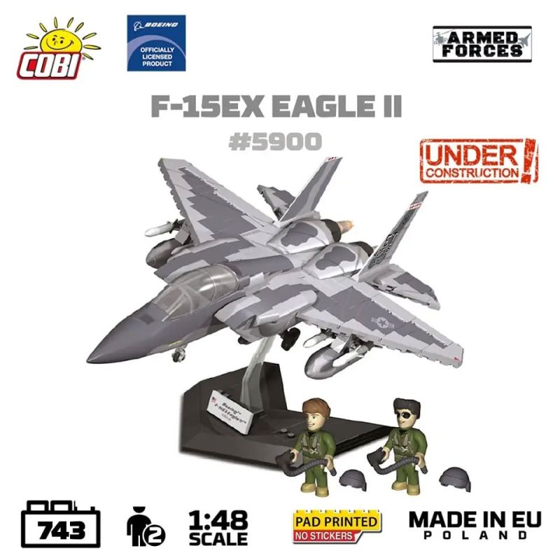 COBI 5900 F-15EX EAGLE II 1:48 tỷ lệ 1:48 bộ đồ chơi xếp lắp ráp ghép mô hình Military Army Quân Sự Bộ Đội 743 khối