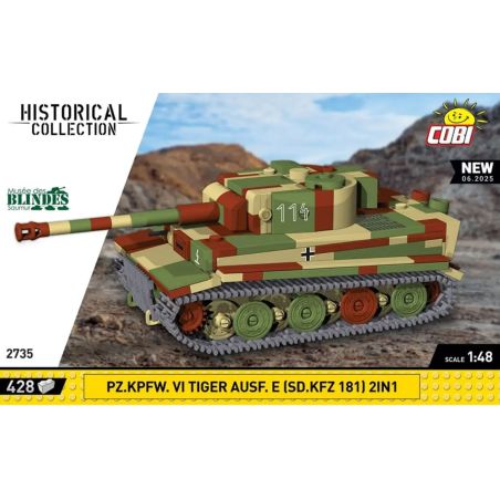 COBI 2753 TIGER HEAVY TANK 1:48 tỷ lệ 1:48 bộ đồ chơi xếp lắp ráp ghép mô hình Military Army PANZERKAMPFWAGEN VI TIGER AUSF KFZ 181 Quân Sự Bộ Đội 428 khối
