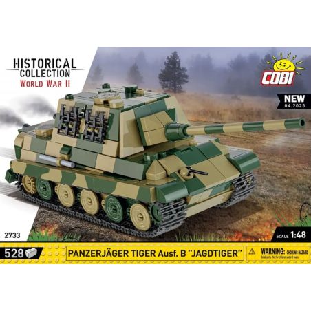COBI 2733 TIGER HUNTING TANK KẺ HỦY DIỆT 1:48 tỷ lệ 1:48 bộ đồ chơi xếp lắp ráp ghép mô hình Military Army PANZERJÄGER TIGER AUSF. B JAGDTIGER Quân Sự Bộ Đội 528 khối