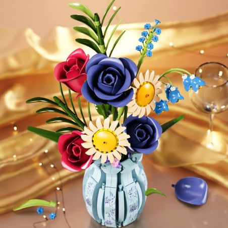 BEAUTY AND 13067 BÌNH HOA HỒNG bộ đồ chơi xếp lắp ráp ghép mô hình Creator BUNCH OF FLOWERS AUTUMN ROSE Sáng Tạo 787 khối