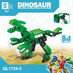 ZHEGAO QL1724 1724 KHỦNG LONG TÁM TRONG MỘT MECHA bộ đồ chơi xếp lắp ráp ghép mô hình