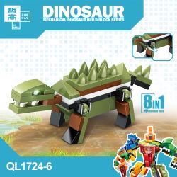 ZHEGAO QL1724 1724 KHỦNG LONG TÁM TRONG MỘT MECHA bộ đồ chơi xếp lắp ráp ghép mô hình